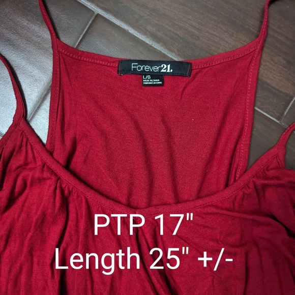 Forever 21 Red Tiered Tank 🍒 Cute Top Large - Picture 6 of 6